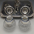 British Vintage Silver Plated Golf Design Pen Stand & Inkwell Pair